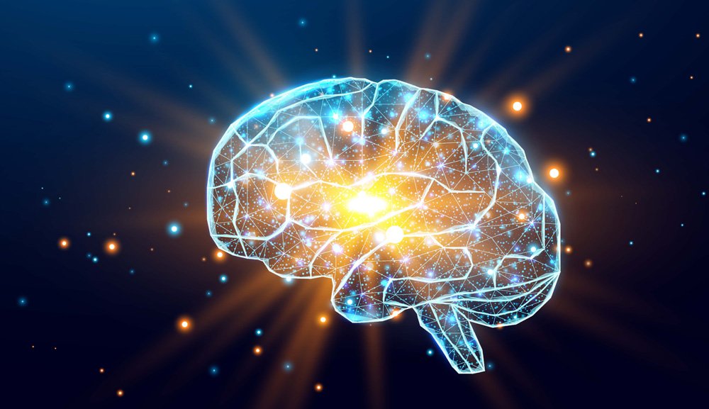 Image of a glowing green brain representing knowledge (Saber)